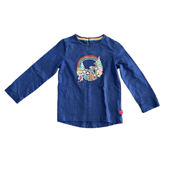 Little Bird By Jools Deer Embroidered Long Sleeve Tee 18-24 months - Picture 1 of 7